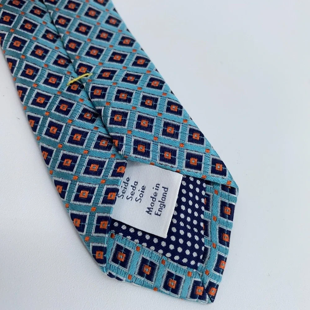 Eton Tie Mens One Size Colorful Patterned Silk Classic‎ Necktie England Made